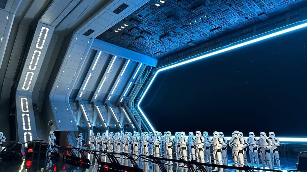 Stormtrooper room in Hollywood Studios, Rise of the Resistance, during a Disney Park VIP Tours
